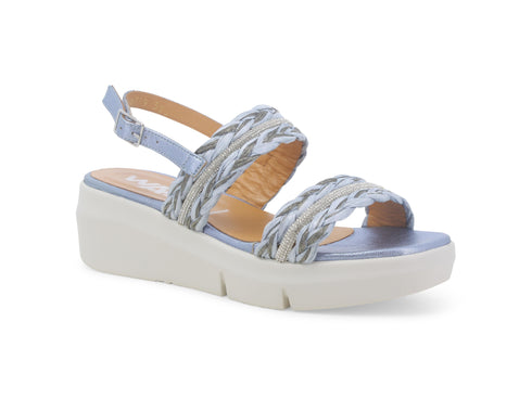 Melluso Comfortable Summer Sandals 2 Bands Wedge Braid Upper